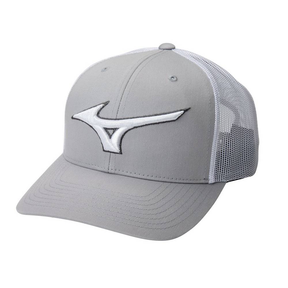 Mizuno Diamond Trucker Férfi Kalapok Szürke/Fehér UTV056934